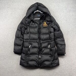 Polo Ralph Lauren Coat Jacket Puffer Goose Down Black Crest Parka Long M Women's